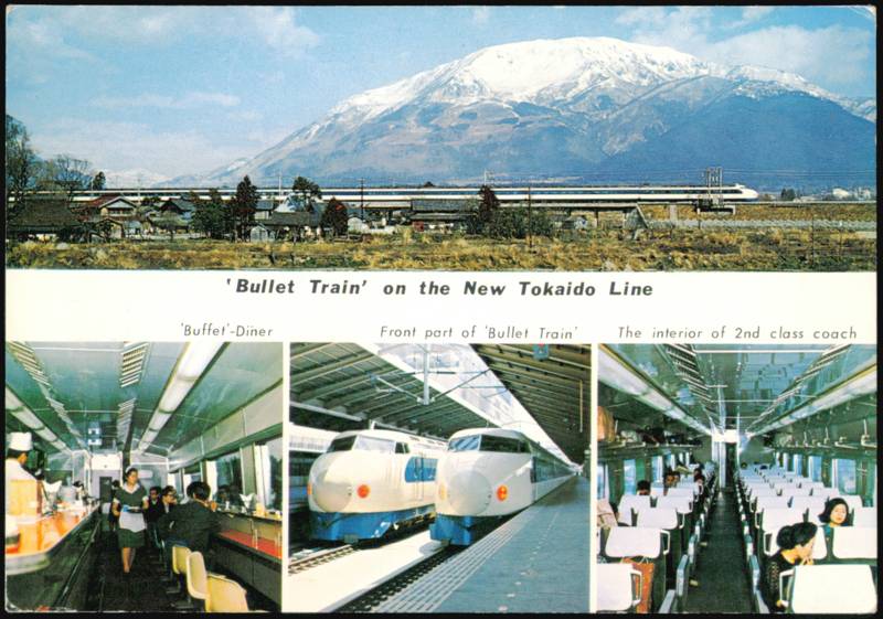 Bullet Train on the New Tokaido Line near Mt. Ibuki, Japan