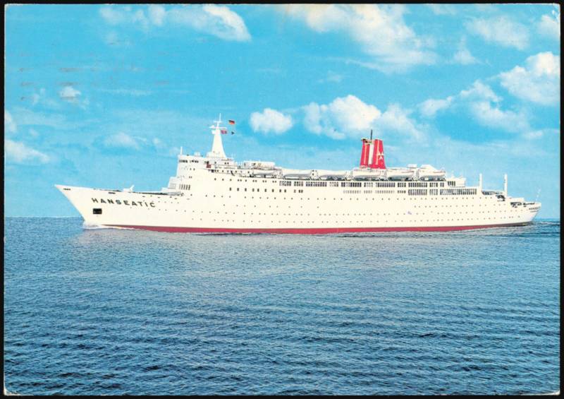 TS Hanseatic Deutsche Atlantik Linie Ship at Sea Cruise Ships