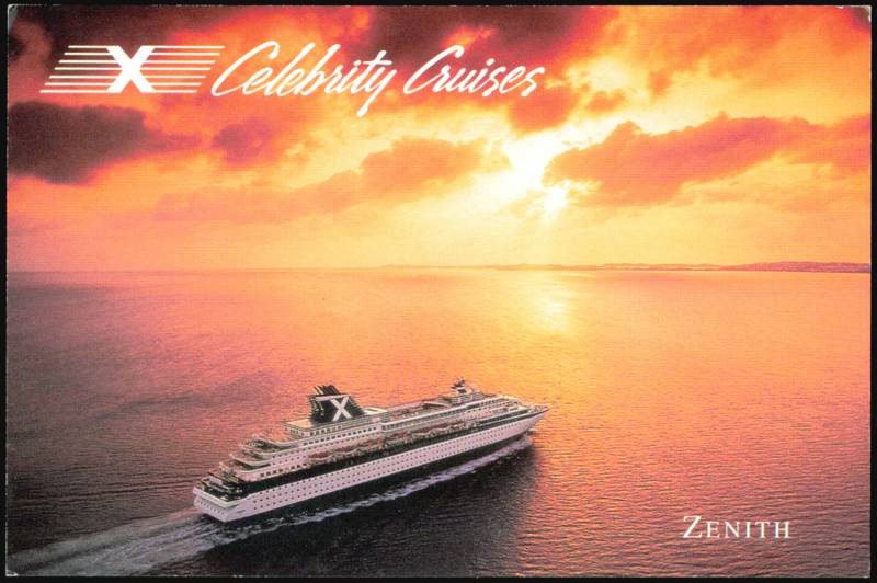 Celebrity Cruises Zenith Cruise Ship Sunset Advertising