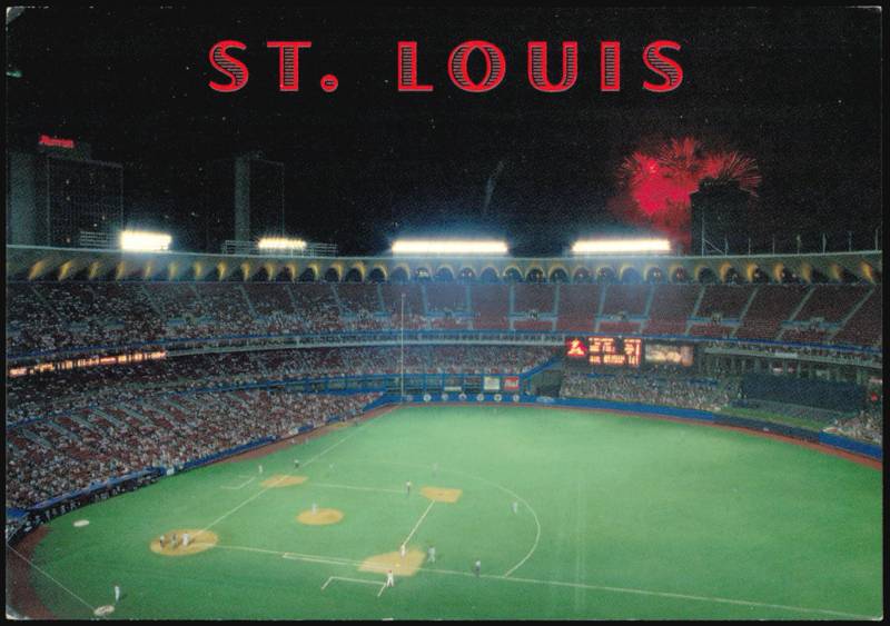 Busch Stadium Night View with Fireworks St. Louis Missouri