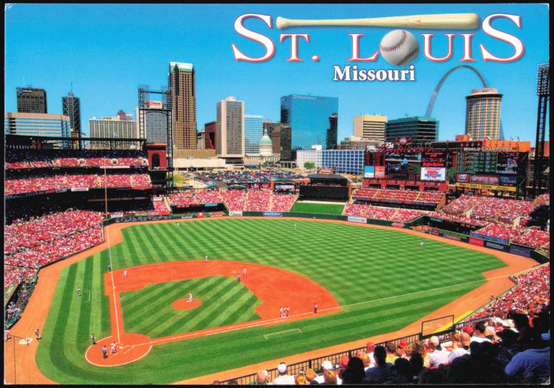 Busch Stadium and Skyline View with Gateway Arch St. Louis Missouri