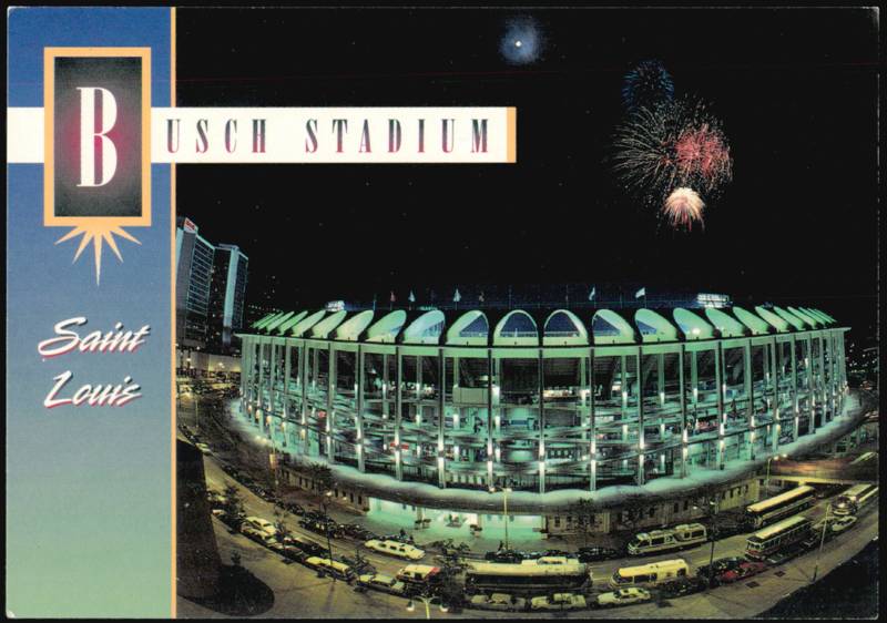 Busch Stadium Fireworks Display at Night St. Louis Missouri