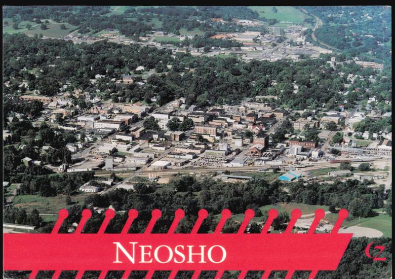 Aerial View of Neosho, Missouri The Flower Box City