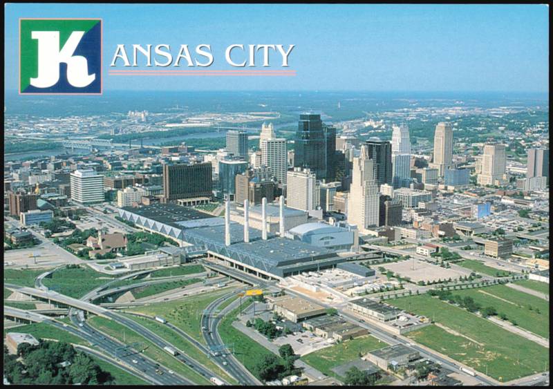 Downtown Kansas City Skyline and Bartle Hall Missouri