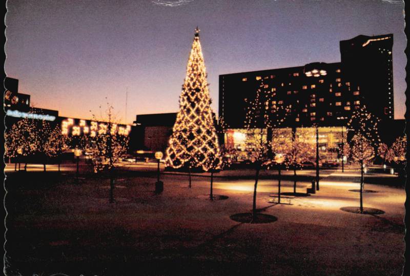 Crown Center Christmas Tree at Night Kansas City Missouri