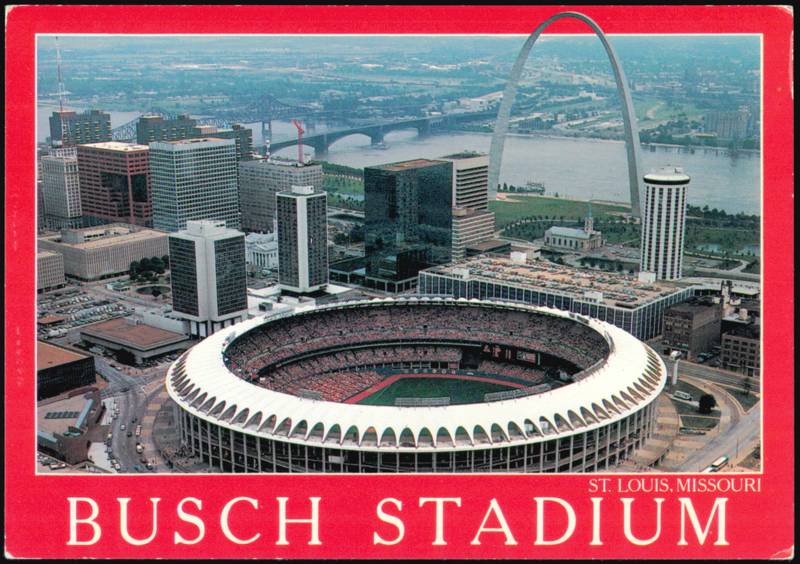Busch Stadium and Downtown Skyline with Gateway Arch St. Louis Missouri