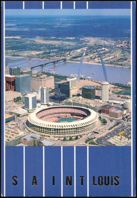Busch Stadium and Gateway Arch Aerial View St. Louis Missouri
