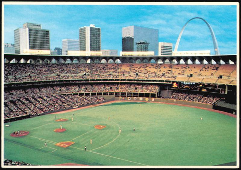Busch Stadium Interior View with St. Louis Skyline and Arch Missouri