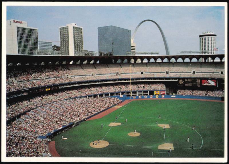 Busch Stadium Downtown St. Louis with Gateway Arch Missouri