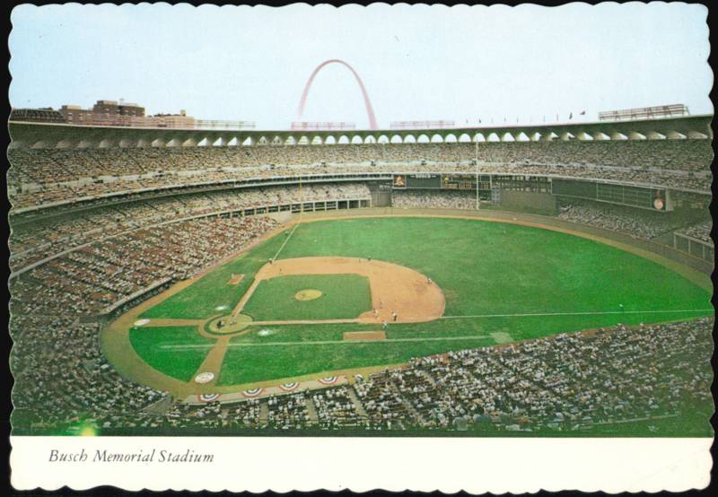 Busch Memorial Stadium and St. Louis Gateway Arch Missouri