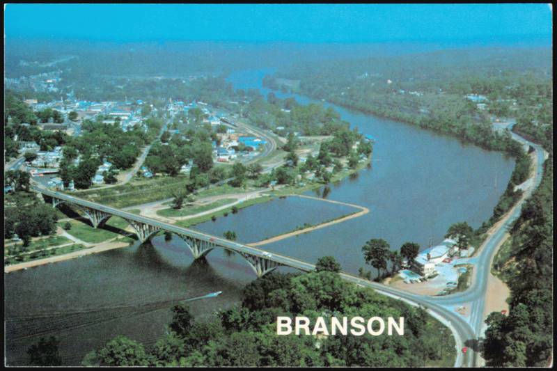 Lake Taneycomo and Branson Bridge Aerial View Missouri