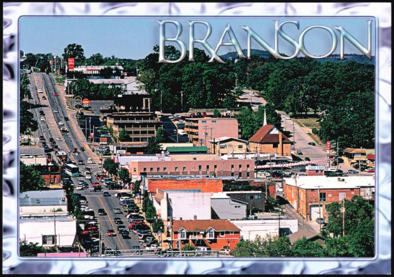 Aerial City View and Main Street Branson Missouri John Elk III