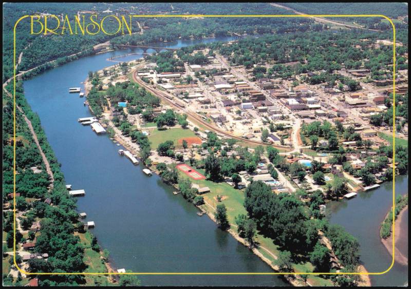 Aerial View of Branson and Lake Taneycomo Missouri