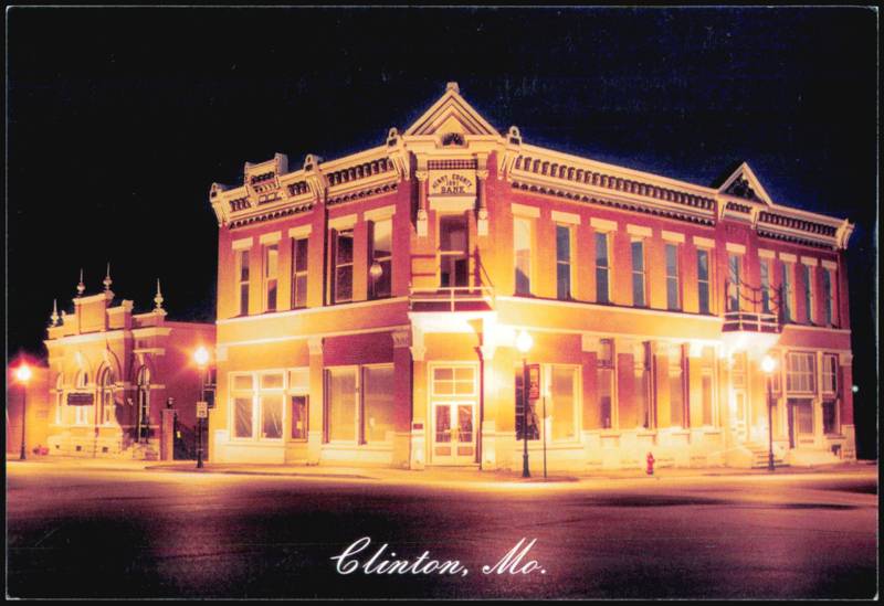 Henry County Museum and DeLozier Building at Night Clinton Missouri