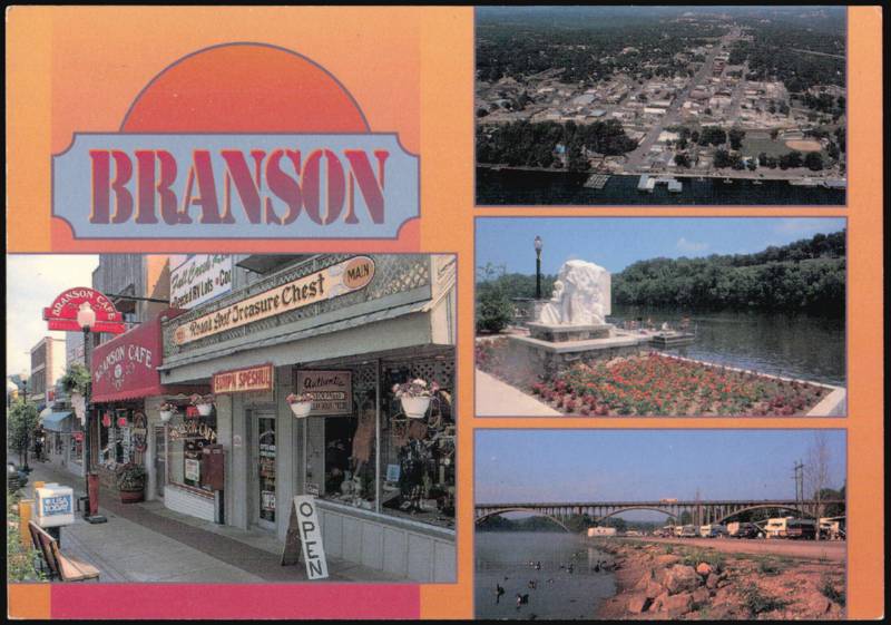 Downtown Branson, Lake Taneycomo, and Bridge Missouri