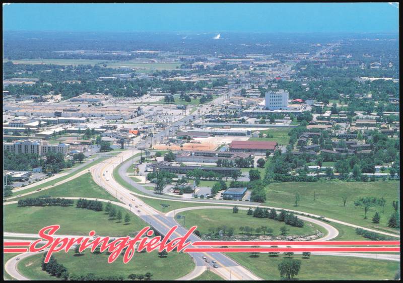 Aerial View of Interstate 44 and Business Route 65 Springfield Missouri