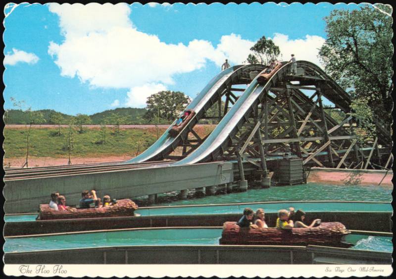 The Hoo Hoo Log Flume Ride at Six Flags Over Mid-America Eureka Missouri