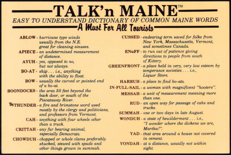 Talk 'n Maine Easy to Understand Dictionary of Common Words