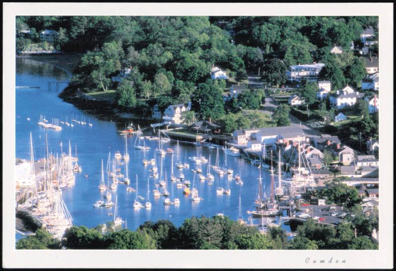 Camden Harbor From Mount Battie Maine ED ELVIDGE