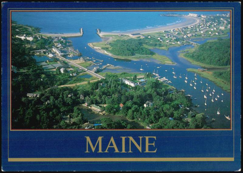 Kennebunkport Aerial View of Coast and Harbor Maine