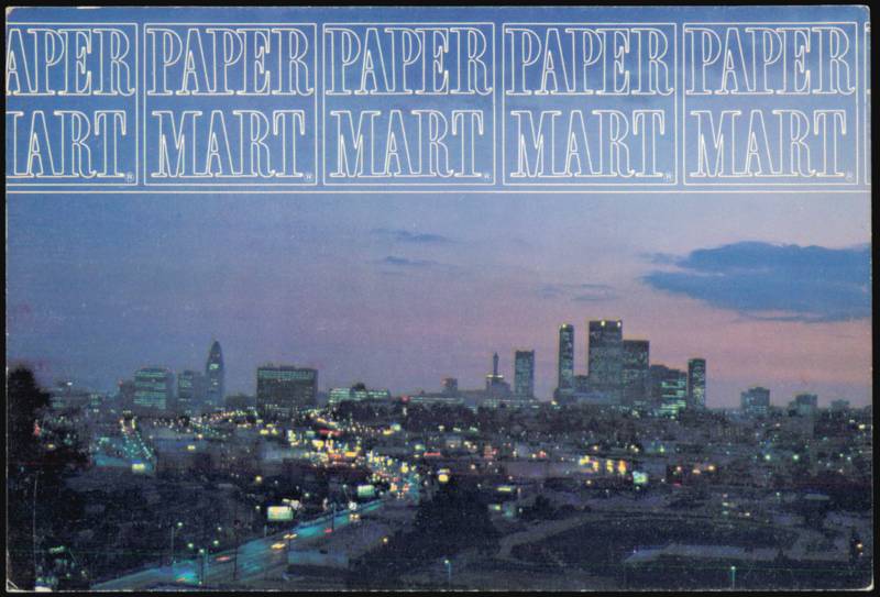 Paper Mart Los Angeles Skyline Evening View California