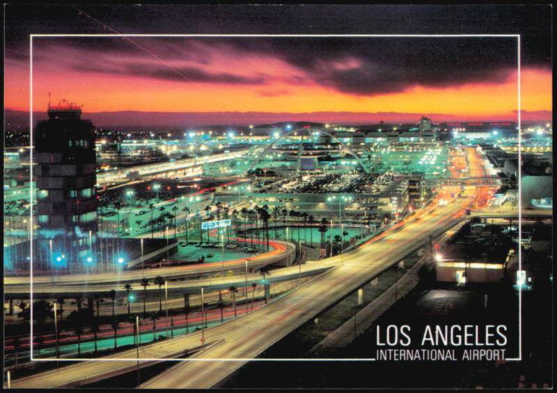 Los Angeles International Airport Terminal View at Sunset California