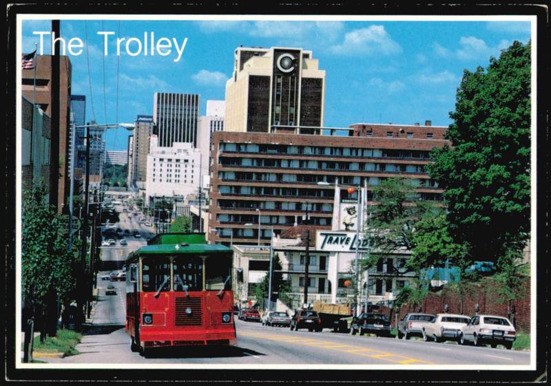 The Trolley Bus in Birmingham Business District Alabama