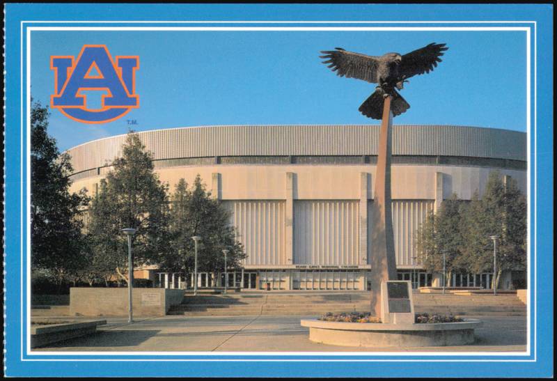 Beard-Eaves Memorial Coliseum and The War Eagle Sculpture Auburn Alabama