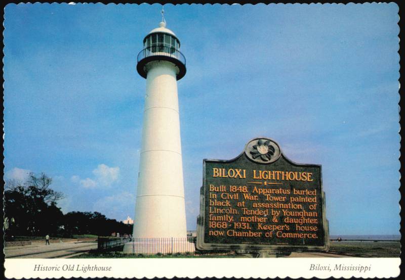Historic Old Lighthouse and Historical Marker Biloxi Mississippi