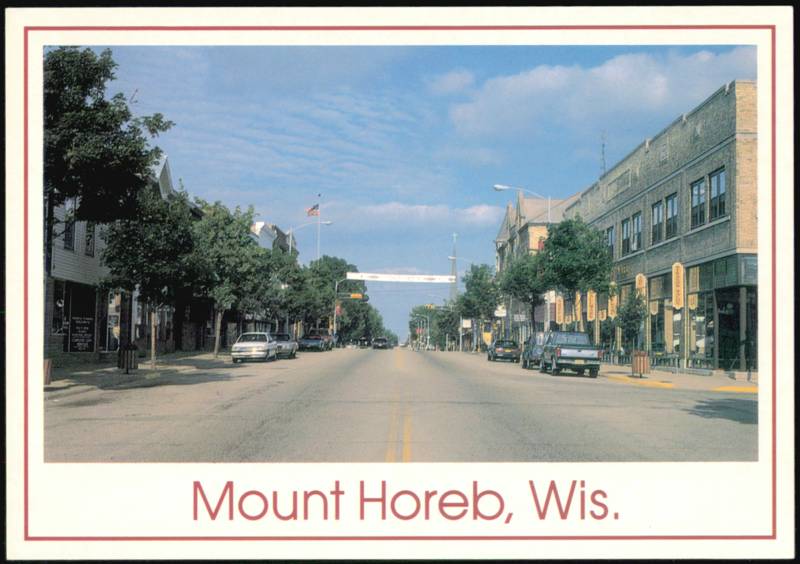 Trollway Street Scene with Historic Buildings Mount Horeb Wisconsin