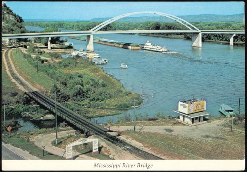 Mississippi River Bridge connecting Prairie du Chien and Marquette Wisconsin