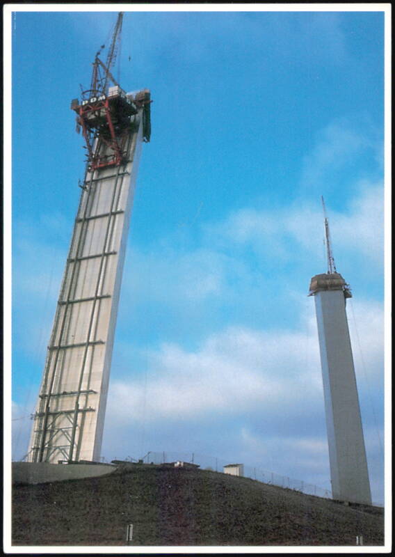 Gateway Arch Construction with Creeper Derricks Saint Louis St. Louis Missouri