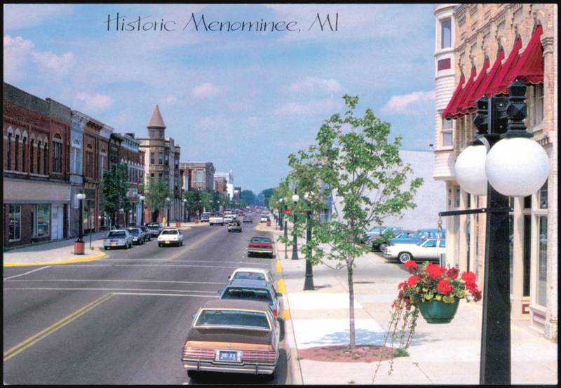 Historic First Street Overlooking Green Bay Menominee Michigan