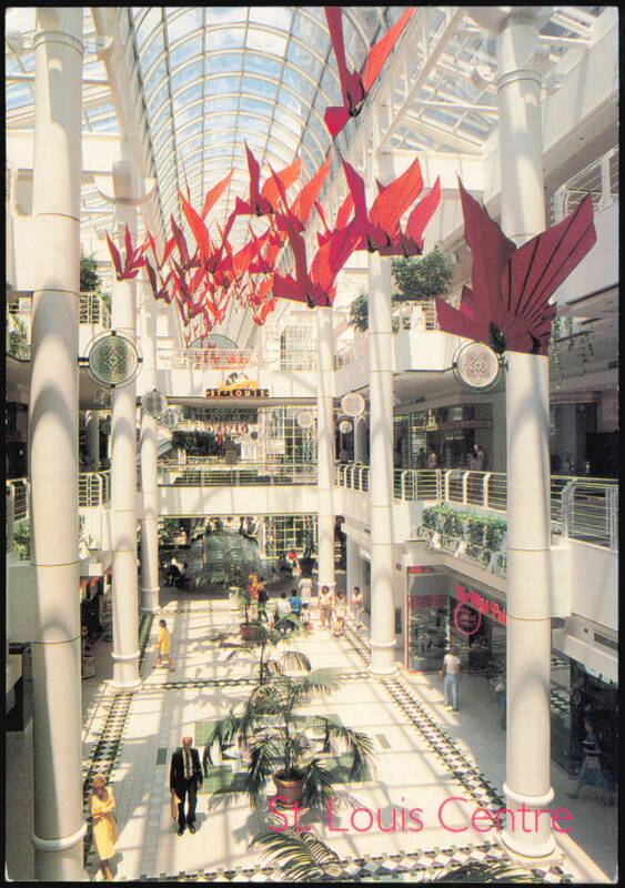 St. Louis Centre Atrium Interior With Hanging Art Missouri