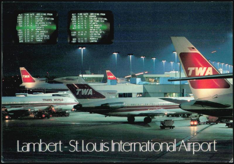 Lambert - St. Louis International Airport Night TWA Jets Missouri