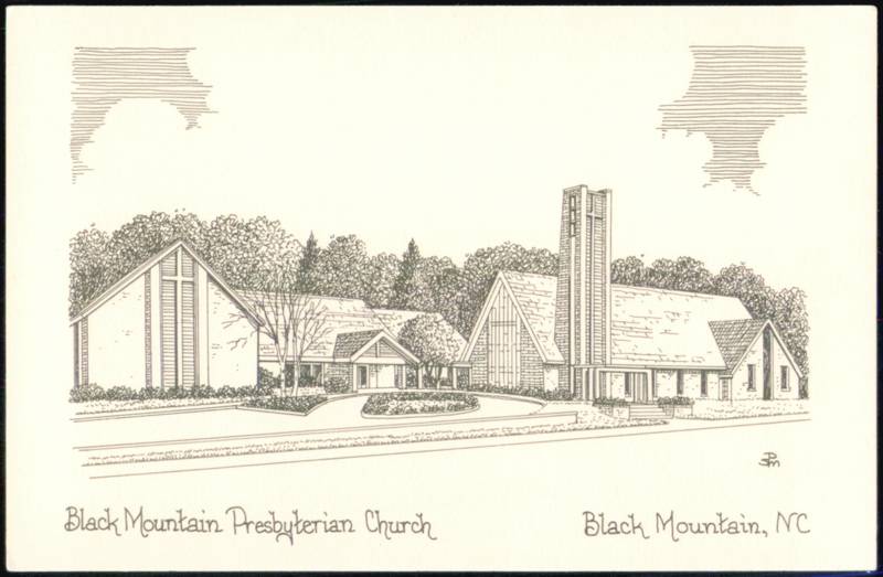 Black Mountain Presbyterian Church Building Line Drawing North Carolina