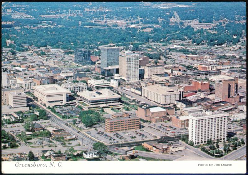 Downtown Skyline Aerial View Greensboro North Carolina