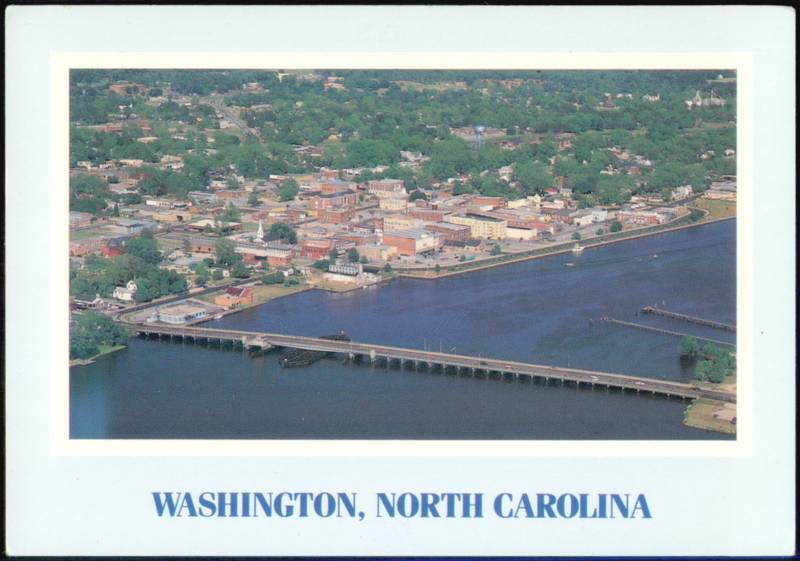 Aerial View of Waterfront and Bridge Washington North Carolina