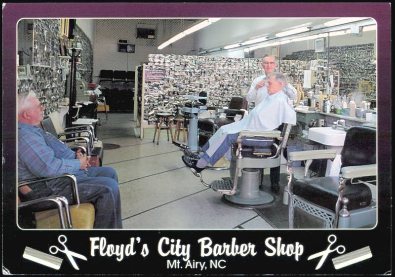 Floyd's City Barber Shop interior Mt. Airy NC Mount Airy North Carolina