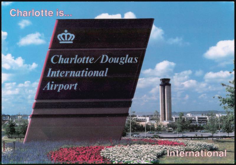 Charlotte/Douglas International Airport Sign and Control Tower North Carolina