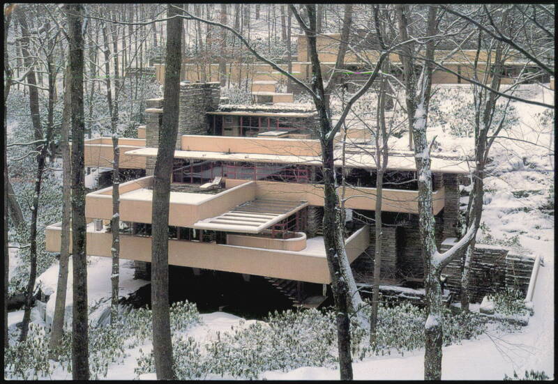 Fallingwater Frank Lloyd Wright Masterwork Winter View Mill Run Pennsylvania