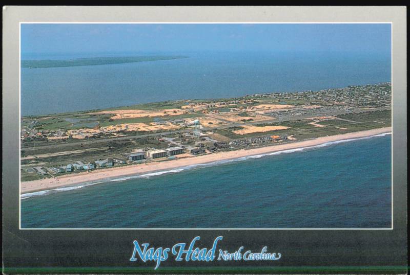 Aerial Panoramic View Looking Back Across The Sound Nags Head North Carolina