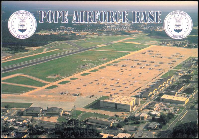 Pope Air Force Base Aerial View with Aircraft Parking Ramp North Carolina