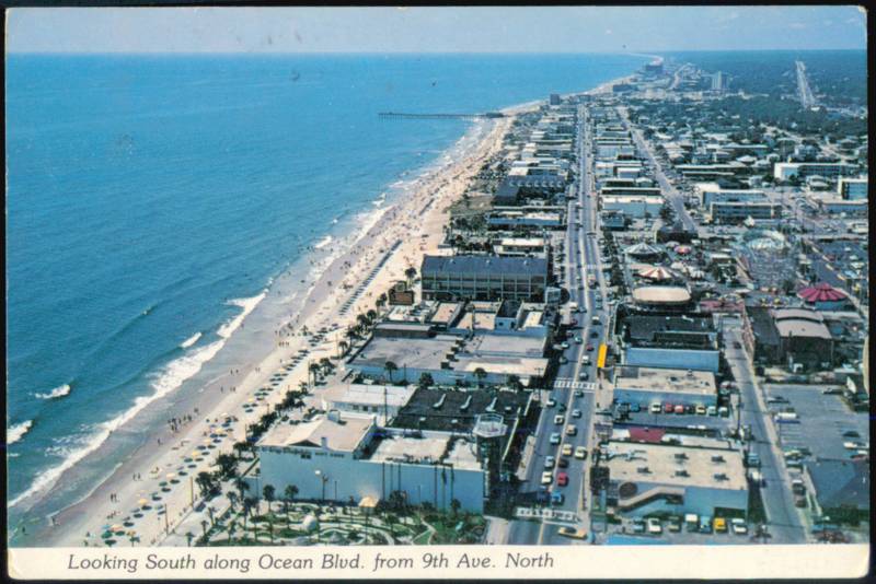 Looking South along Ocean Blvd. from 9th Ave. North Myrtle Beach South Carolina