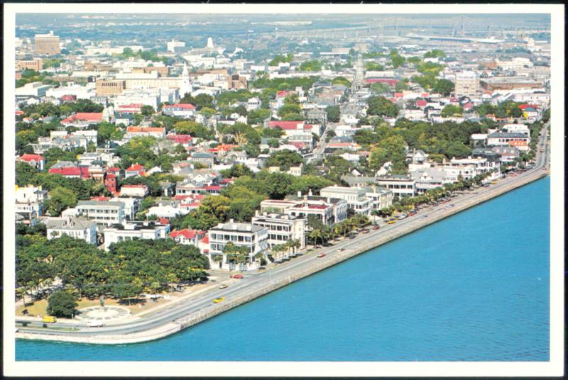 Aerial from East Battery, Charleston, South Carolina