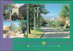 University of Scranton Campus Views and Statue Postcard
