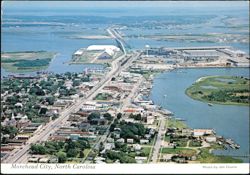 Aerial View of Deep Seaport and Resort Community Postcard