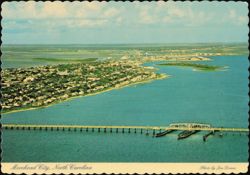 Aerial View of Waterfront and Bridge Postcard