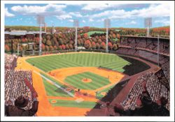 Forbes Autumn Classic Baseball Stadium Art by Bill Purdom Postcard