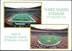 Three Rivers Stadium Home of Pittsburgh Pirates and Steelers Postcard